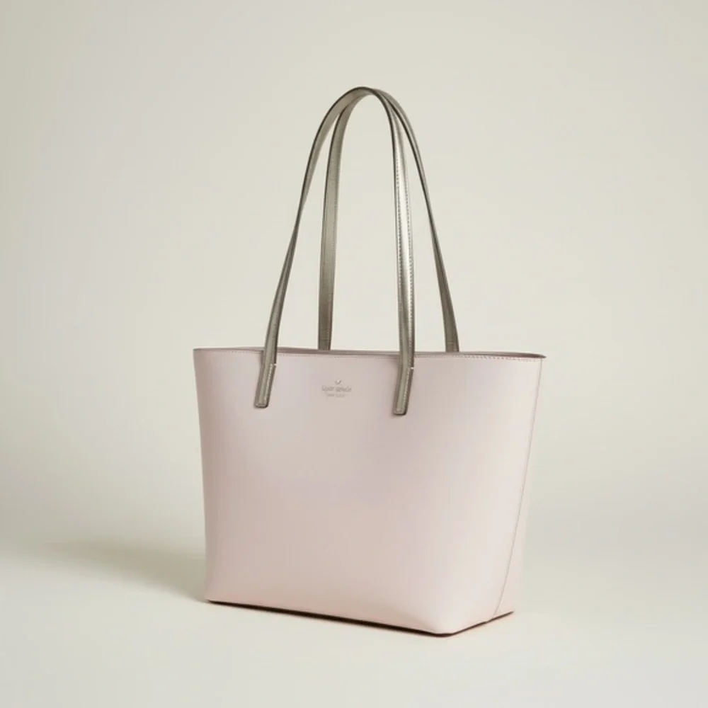 Kate Spade Blush Pink Saffiano Leather Tote Gold Strap NWOT Original Dust Bag